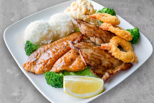 Seafood Mix w/ Island Spice Grilled Fish